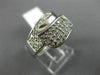 ESTATE WIDE .75CT DIAMOND 14KT WHITE GOLD 3D CLASSIC MULTI ROW ZIGZAG FUN RING
