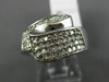 ESTATE WIDE .75CT DIAMOND 14KT WHITE GOLD 3D CLASSIC MULTI ROW ZIGZAG FUN RING