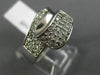 ESTATE WIDE .75CT DIAMOND 14KT WHITE GOLD 3D CLASSIC MULTI ROW ZIGZAG FUN RING