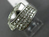 ESTATE WIDE .75CT DIAMOND 14KT WHITE GOLD 3D CLASSIC MULTI ROW ZIGZAG FUN RING