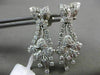 ESTATE LARGE 2.62CT DIAMOND 14KT WHITE GOLD 3D FLOWER BUTTERFLY HANGING EARRINGS