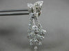 ESTATE LARGE 2.62CT DIAMOND 14KT WHITE GOLD 3D FLOWER BUTTERFLY HANGING EARRINGS