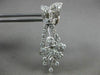 ESTATE LARGE 2.62CT DIAMOND 14KT WHITE GOLD 3D FLOWER BUTTERFLY HANGING EARRINGS