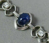 ANTIQUE LARGE 15.0CT DIAMOND & AAA CABOCHON SAPPHIRE PLATINUM 3D TENNIS BRACELET