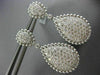 ESTATE LARGE 2.94CT DIAMOND 14K WHITE GOLD 3D CLUSTER TEAR DROP HANGING EARRINGS