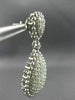 ESTATE LARGE 2.94CT DIAMOND 14K WHITE GOLD 3D CLUSTER TEAR DROP HANGING EARRINGS