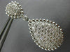 ESTATE LARGE 2.94CT DIAMOND 14K WHITE GOLD 3D CLUSTER TEAR DROP HANGING EARRINGS