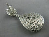 ESTATE LARGE 2.94CT DIAMOND 14K WHITE GOLD 3D CLUSTER TEAR DROP HANGING EARRINGS