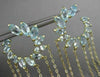 ESTATE LARGE 10CT AAA BLUE TOPAZ 14K YELLOW GOLD FLOWER JOURNEY HANGING EARRINGS