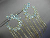 ESTATE LARGE 10CT AAA BLUE TOPAZ 14K YELLOW GOLD FLOWER JOURNEY HANGING EARRINGS