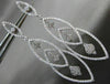 ESTATE LARGE 3.89CT DIAMOND 18KT WHITE GOLD 3D FLOWER TEAR DROP HANGING EARRINGS
