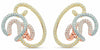 ESTATE LARGE 3.23CT DIAMOND 18KT TRI COLOR GOLD 3D MULTI SHAPE HANGING EARRINGS