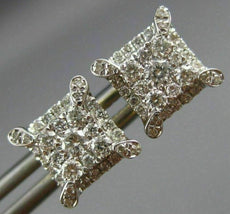 ESTATE .54CT DIAMOND 14K YELLOW GOLD SQUARE CLUSTER FILIGREE SCREW BACK EARRINGS
