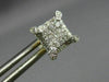 ESTATE .54CT DIAMOND 14K YELLOW GOLD SQUARE CLUSTER FILIGREE SCREW BACK EARRINGS