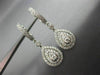 ESTATE 1.02CT DIAMOND 14KT WHITE GOLD 3D TEAR DROP HALO HUGGIE HANGING EARRINGS