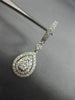 ESTATE 1.02CT DIAMOND 14KT WHITE GOLD 3D TEAR DROP HALO HUGGIE HANGING EARRINGS