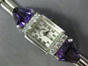 ANTIQUE SMITH PATTERSON 4.40CT OLD MINE DIAMOND & AMETHYST PLATINUM WATCH #2573