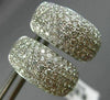 ESTATE LARGE & WIDE 2.59CT DIAMOND 18KT WHITE GOLD 3D MULTI ROW HUGGIE EARRINGS