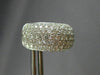 ESTATE LARGE & WIDE 2.59CT DIAMOND 18KT WHITE GOLD 3D MULTI ROW HUGGIE EARRINGS