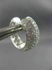 ESTATE LARGE & WIDE 2.59CT DIAMOND 18KT WHITE GOLD 3D MULTI ROW HUGGIE EARRINGS