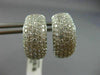 ESTATE LARGE & WIDE 2.59CT DIAMOND 18KT WHITE GOLD 3D MULTI ROW HUGGIE EARRINGS