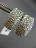 ESTATE LARGE & WIDE 2.59CT DIAMOND 18KT WHITE GOLD 3D MULTI ROW HUGGIE EARRINGS