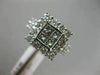 EXTRA LARGE 3.0CT ROUND & PRINCESS DIAMOND 14K WHITE GOLD SQUARE ENGAGEMENT RING