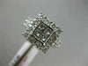 EXTRA LARGE 3.0CT ROUND & PRINCESS DIAMOND 14K WHITE GOLD SQUARE ENGAGEMENT RING