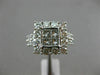 EXTRA LARGE 3.0CT ROUND & PRINCESS DIAMOND 14K WHITE GOLD SQUARE ENGAGEMENT RING