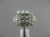 EXTRA LARGE 3.0CT ROUND & PRINCESS DIAMOND 14K WHITE GOLD SQUARE ENGAGEMENT RING