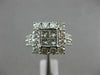 EXTRA LARGE 3.0CT ROUND & PRINCESS DIAMOND 14K WHITE GOLD SQUARE ENGAGEMENT RING