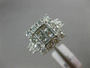 EXTRA LARGE 3.0CT ROUND & PRINCESS DIAMOND 14K WHITE GOLD SQUARE ENGAGEMENT RING