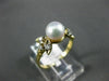 ESTATE .06CT DIAMOND & AAA SOUTH SEA PEARL 14K YELLOW GOLD 3D FLOWER RING 21068