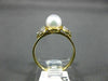 ESTATE .06CT DIAMOND & AAA SOUTH SEA PEARL 14K YELLOW GOLD 3D FLOWER RING 21068
