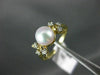 ESTATE .06CT DIAMOND & AAA SOUTH SEA PEARL 14K YELLOW GOLD 3D FLOWER RING 21068