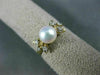ESTATE .06CT DIAMOND & AAA SOUTH SEA PEARL 14K YELLOW GOLD 3D FLOWER RING 21068
