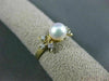 ESTATE .06CT DIAMOND & AAA SOUTH SEA PEARL 14K YELLOW GOLD 3D FLOWER RING 21068