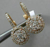ESTATE .86CT DIAMOND 18K ROSE GOLD 3D CLUSTER CLASSIC LEVERBACK HANGING EARRINGS