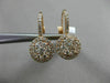 ESTATE .86CT DIAMOND 18K ROSE GOLD 3D CLUSTER CLASSIC LEVERBACK HANGING EARRINGS