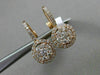 ESTATE .86CT DIAMOND 18K ROSE GOLD 3D CLUSTER CLASSIC LEVERBACK HANGING EARRINGS