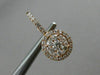 ESTATE .86CT DIAMOND 18K ROSE GOLD 3D CLUSTER CLASSIC LEVERBACK HANGING EARRINGS