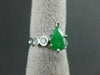 ANTIQUE 1.5CT DIAMOND & AAA JADE 14K WHITE GOLD TEAR DROP ENGAGEMENT RING #21762