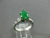 ANTIQUE 1.5CT DIAMOND & AAA JADE 14K WHITE GOLD TEAR DROP ENGAGEMENT RING #21762
