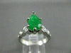 ANTIQUE 1.5CT DIAMOND & AAA JADE 14K WHITE GOLD TEAR DROP ENGAGEMENT RING #21762