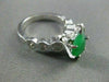 ANTIQUE 1.5CT DIAMOND & AAA JADE 14K WHITE GOLD TEAR DROP ENGAGEMENT RING #21762