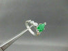 ANTIQUE 1.5CT DIAMOND & AAA JADE 14K WHITE GOLD TEAR DROP ENGAGEMENT RING #21762