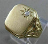 ESTATE .07CT OLD MINE DIAMOND 14K YELLOW GOLD 3D FILIGREE SIGNET MENS RING #1233
