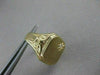 ESTATE .07CT OLD MINE DIAMOND 14K YELLOW GOLD 3D FILIGREE SIGNET MENS RING #1233