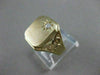 ESTATE .07CT OLD MINE DIAMOND 14K YELLOW GOLD 3D FILIGREE SIGNET MENS RING #1233