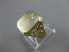 ESTATE .07CT OLD MINE DIAMOND 14K YELLOW GOLD 3D FILIGREE SIGNET MENS RING #1233